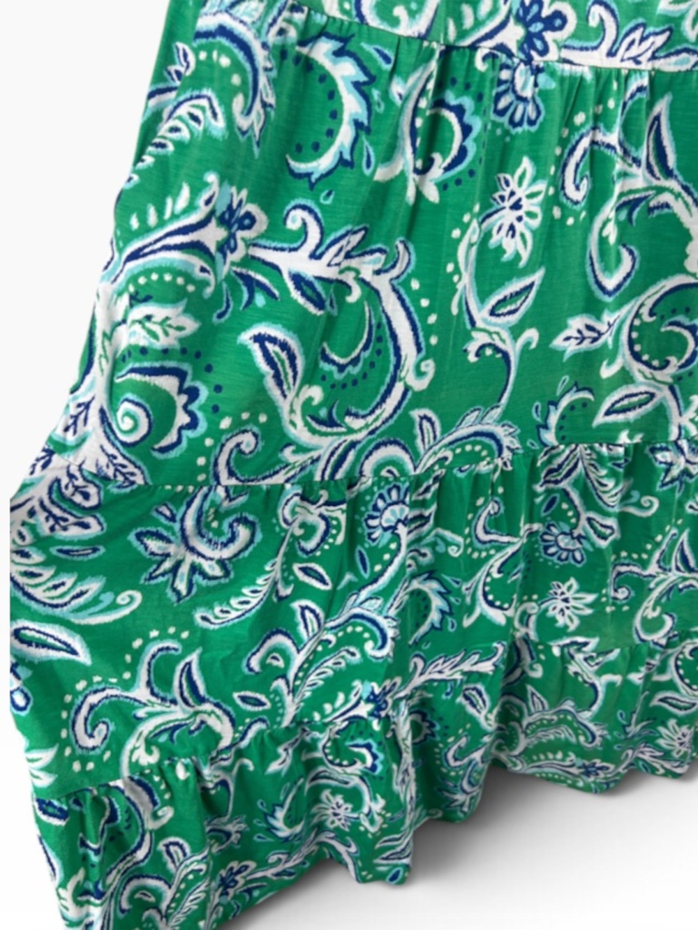 Soft Surroundings Green Paisley Midi Dress Size M - Picture 6 of 9